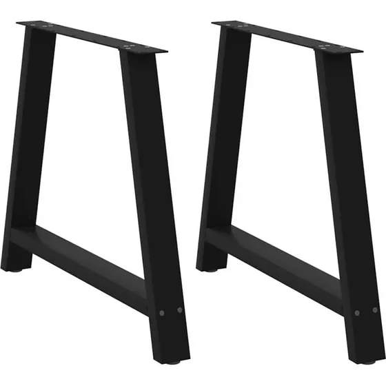 vidaXL spisebordsben A-formet 2 stk. sort 100x(72-73) cm stål