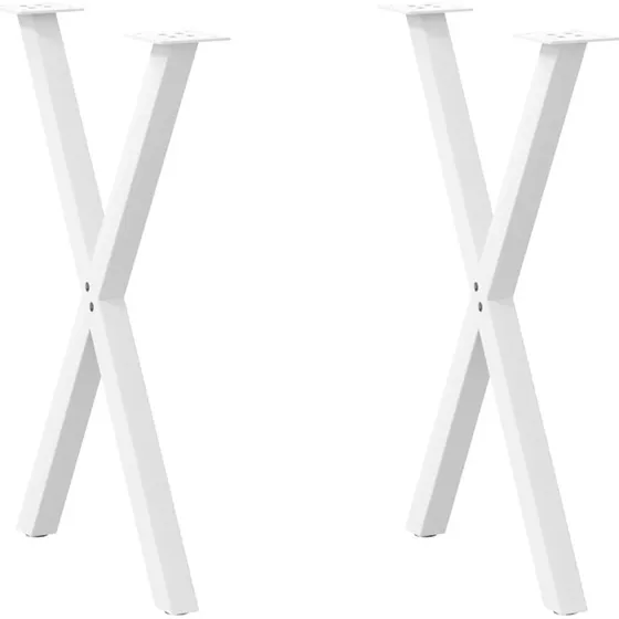 vidaXL X-formet spisebordsben 2 stk. hvid 50x(72-73) cm stål