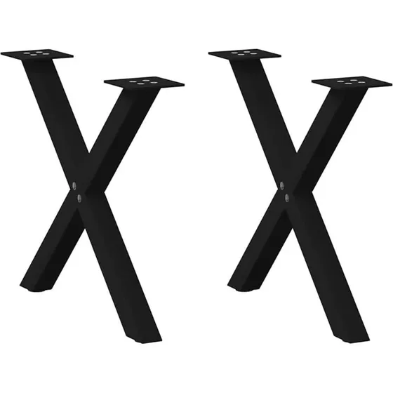 vidaXL sofabordsben X-formet 2 stk. sort 50 x (42-43) cm stål