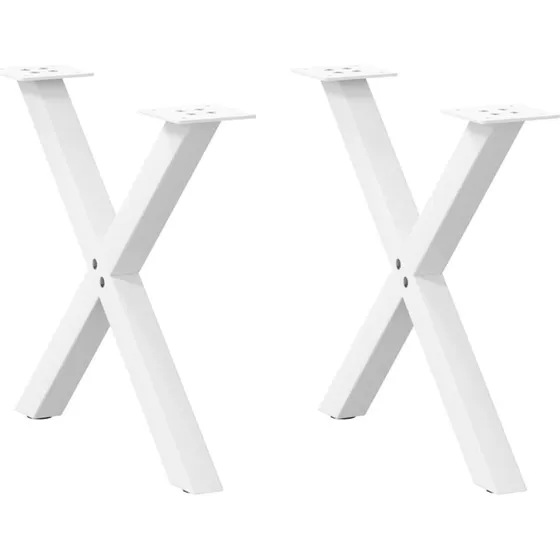 vidaXL sofabordsben X-formet 2 stk. hvid 50x(42-43) cm stål
