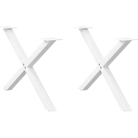 vidaXL sofabordsben X-formet 2 stk. hvid 70 x (42-43) cm stål