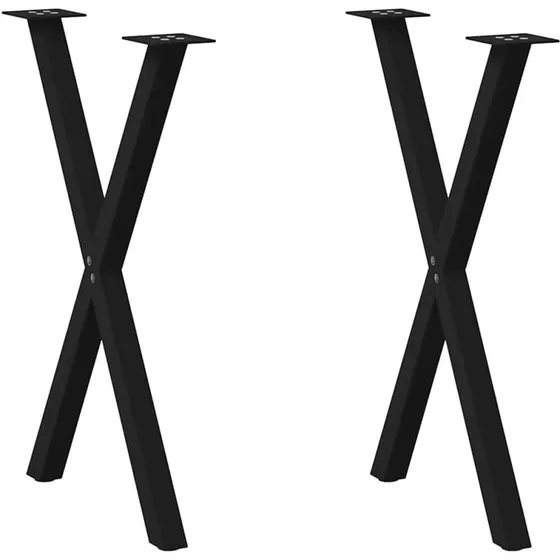 vidaXL spisebordsben X-formet 2 stk. sort 50x(72-73) cm stål
