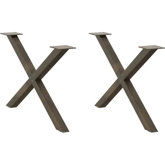 vidaXL X-formet sofabordsben 2 stk. naturstål 70 x (42-43) cm
