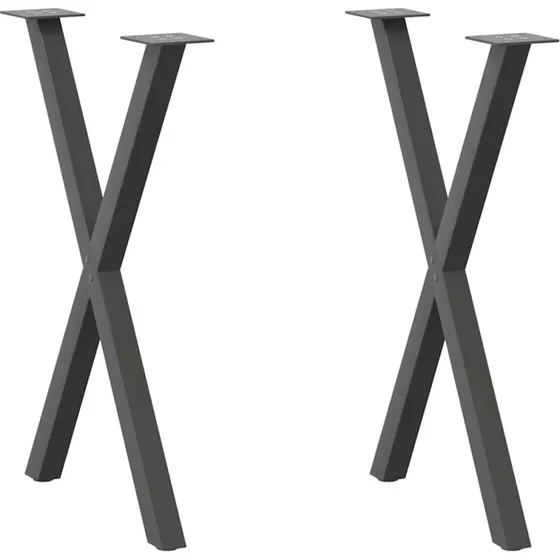 vidaXL X-Formet Spisebordsben 2 stk. Antracit 57 x (72-73) cm Stål