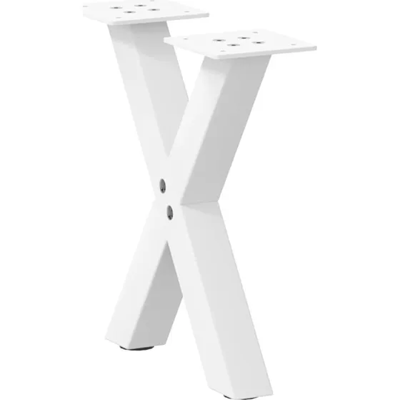 vidaXL sofabordsben X-formet 2 stk. hvid 30x(30-31) cm stål