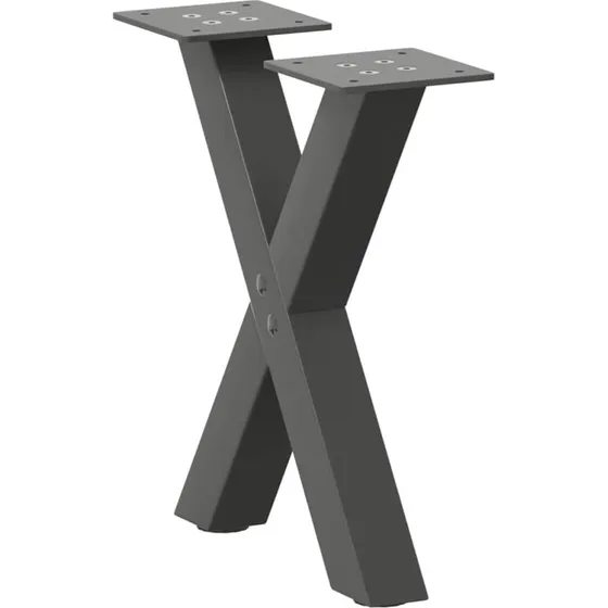 vidaXL X-formet sofabordsben 2 stk. antracit 37x(30-31) cm stål