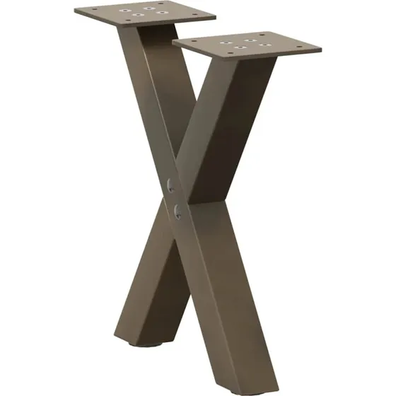 vidaXL X-formet sofabordsben 2 stk. naturstål 37x(30-31) cm