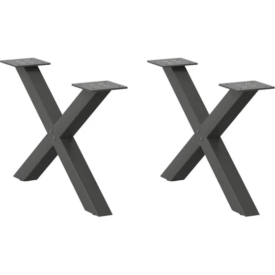 vidaXL sofabordsben X-formet 2 stk. antracit 50x(30-31) cm stål
