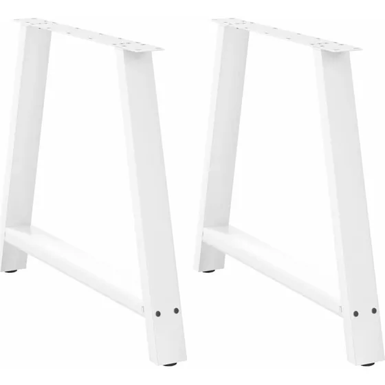 vidaXL spisebordsben A-formet 2 stk. hvid 100x(72-73) cm stål