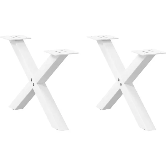 vidaXL sofabordsben X-formet 2 stk. hvid 60x(30-31) cm stål