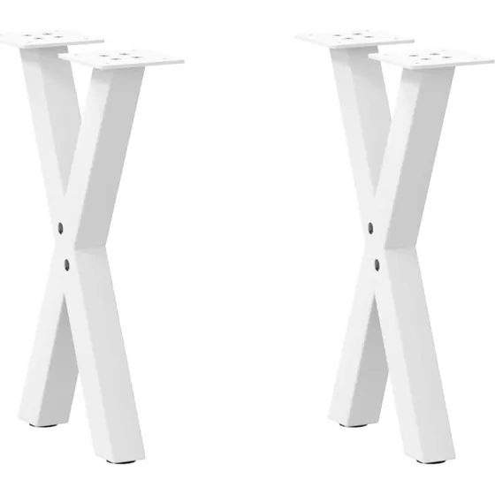 vidaXL sofabordsben X-formet 2 stk. hvid 28 x (42-43) cm stål