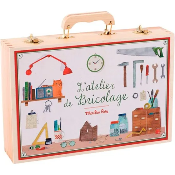 Moulin Roty Værktøjskasse Stor (træ, 14 dele)