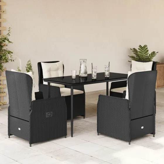 Bamboo Garden Spisebordssæt 7 Dele, PolyRattan, Beige/Cremehvid, 200x100x74 cm