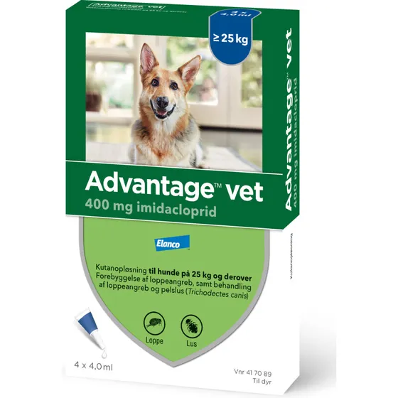 Advantage Vet loppemiddel til hund 25–40 kg, 4 pipetter