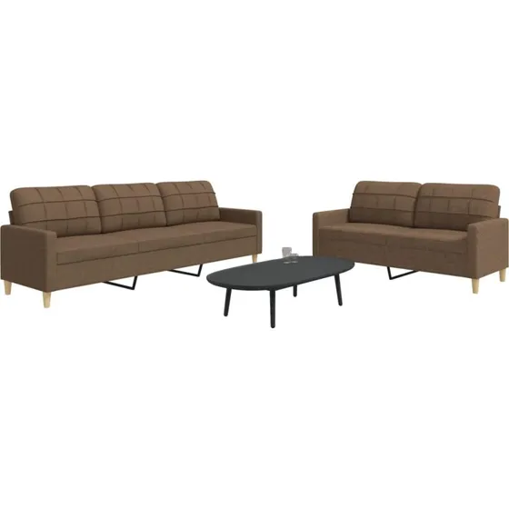 vidaXL 2-delers stofsofa brun