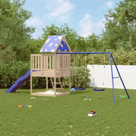 vidaXL Udendørs Legesæt i Massivt Fyrretræ