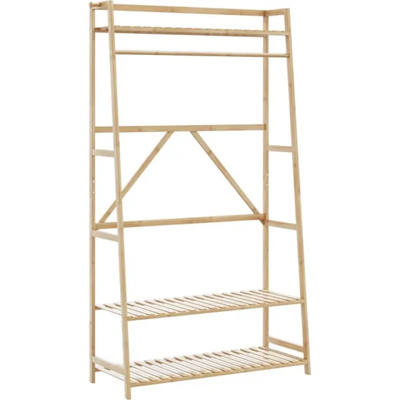 vidaXL tøjstativ med hylder 110x40x180 cm bambus