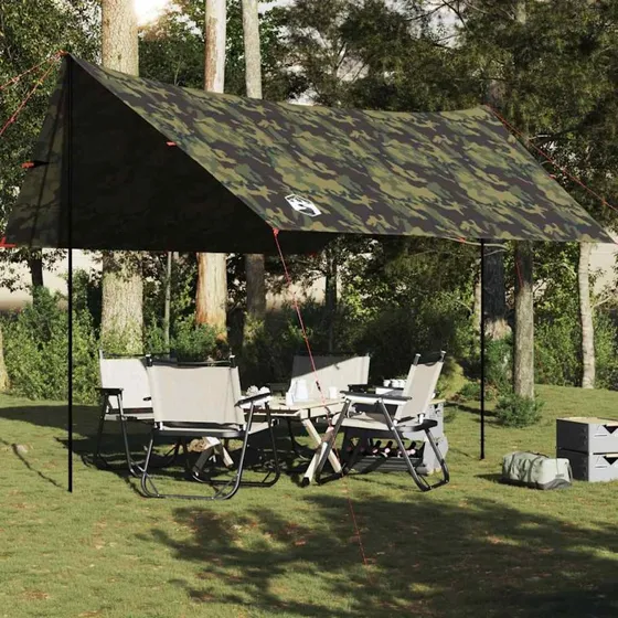 vidaXL Tarp 438x376x212 cm vandtæt camouflage