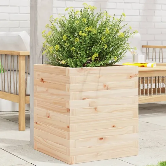 vidaXL Plantekasse 40x40x46 cm massivt fyrretræ