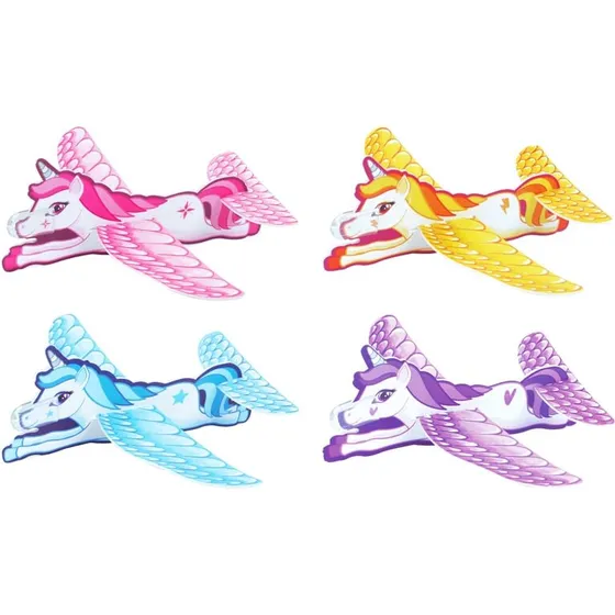 WSL Enhjørning svævefly i polystyrén, assorteret (4 farver)