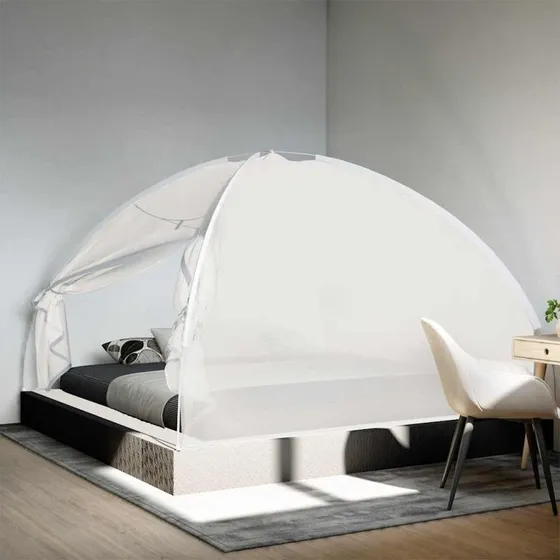 vidaXL Myggenet 200x200x135 cm med døre, hvid