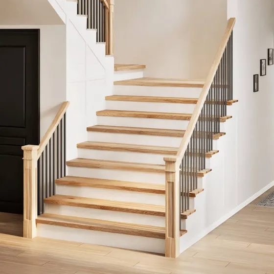 vidaXL Trappemåtter 8 stk Ubehandlet Massivt Egetræ 120x25x2 cm