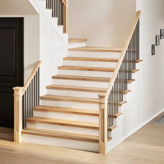 vidaXL Trappemåtter 2 stk 120x25x2 cm ubehandlet massivt egetræ