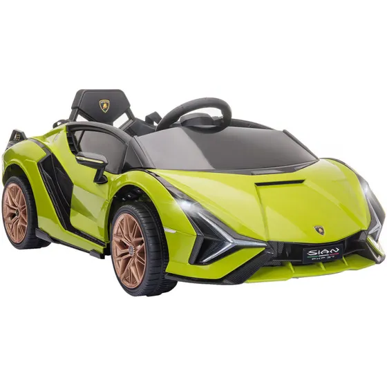 Lamborghini elbil til børn, 2-sæder, grøn, 3–5 km/t, fjernbetjening