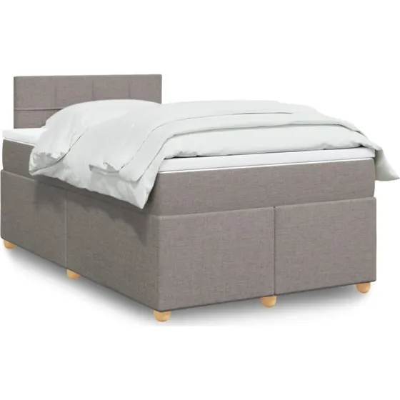 vidaXL Kontinentalseng 120x190 cm gråbrun med pocketfjedermadras