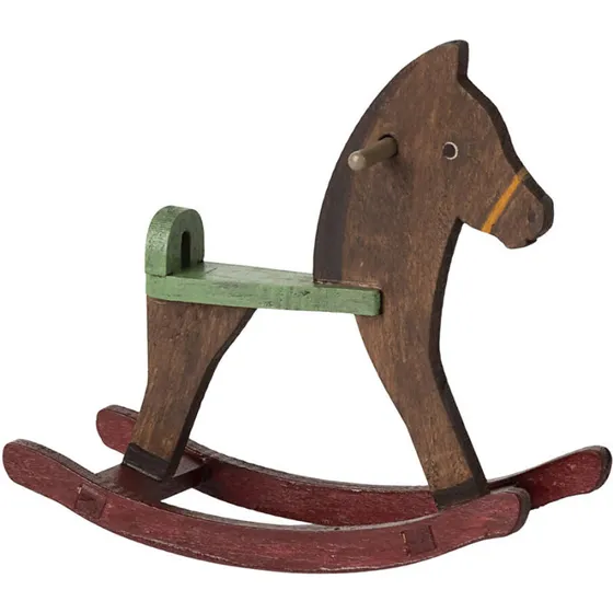 Maileg Gyngehest til mus – mørkebrun (8x8x4 cm)