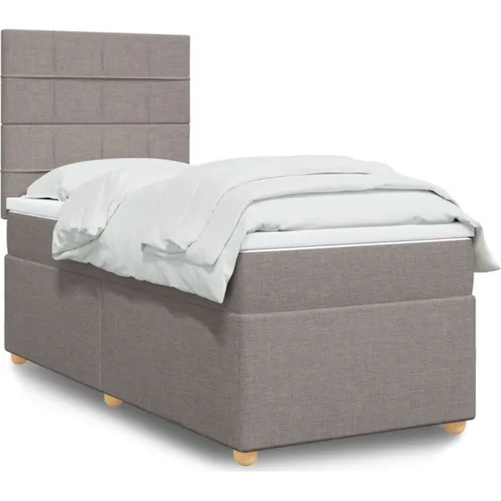 vidaXL Kontinentalseng 100x200 cm med Pocketfjedermadras gråbrun