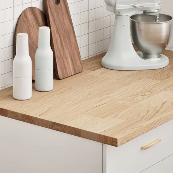 vidaXL Køkkenbordplade 100x63,5x2,7 cm massivt egetræ rektangulær