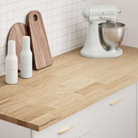 vidaXL Køkkenbordplade 140x63,5x2,7 cm massivt egetræ rektangulær