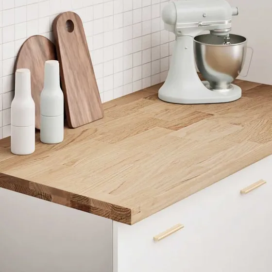 vidaXL Køkkenbordplade 120x63,5x4 cm massivt egetræ rektangulær