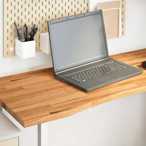 vidaXL Bordplade 120x50x2,5 cm Massivt Egetræ Lysebrun