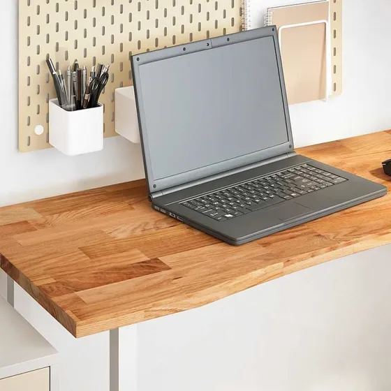 vidaXL bordplade 140x60x2,5 cm massivt egetræ lysebrun