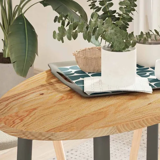 vidaXL bordplade 100x50x2 cm massivt egetræ oval lysebrun