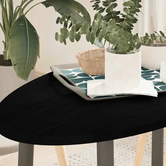 vidaXL bordplade 100x50x2 cm oval mørkebrun massivt egetræ