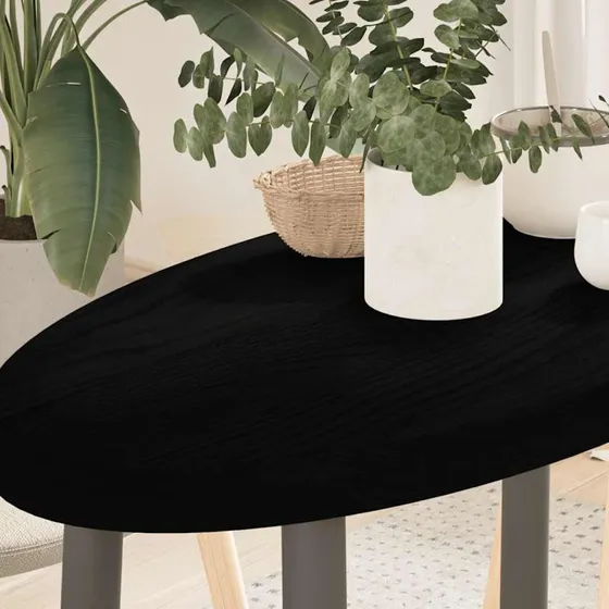 vidaXL bordplade 80x40x4 cm oval mørkebrun massivt egetræ