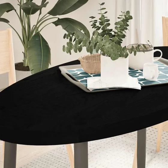 vidaXL bordplade 120x60x4 cm massivt egetræ oval mørkebrun