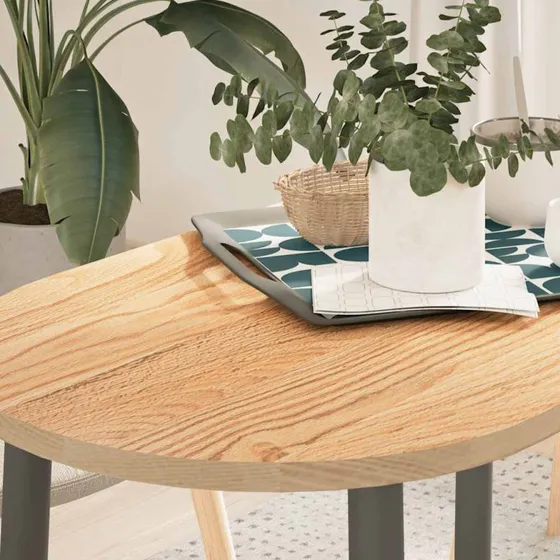 vidaXL bordplade 100x50x2 cm oval massivt egetræ