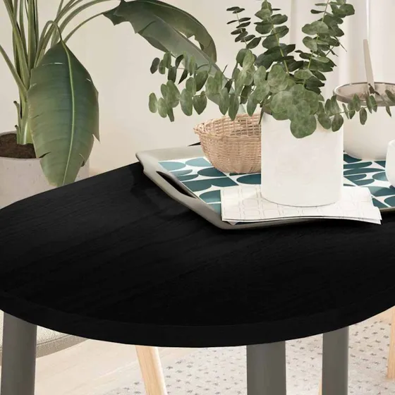 vidaXL bordplade 100x50x2 cm oval mørkebrun massivt egetræ