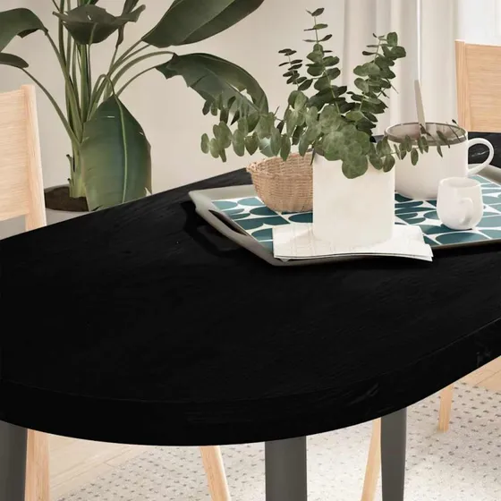 vidaXL bordplade 120x60x4 cm oval mørkebrun massivt egetræ