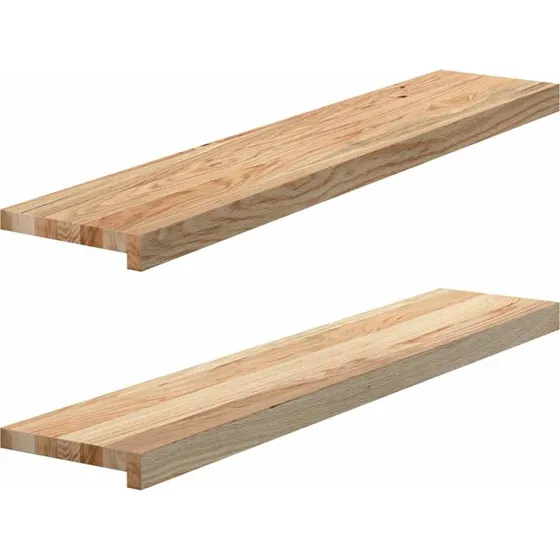 vidaXL Vindueskarme 2 stk 100x20x2 cm ubehandlet massivt egetræ