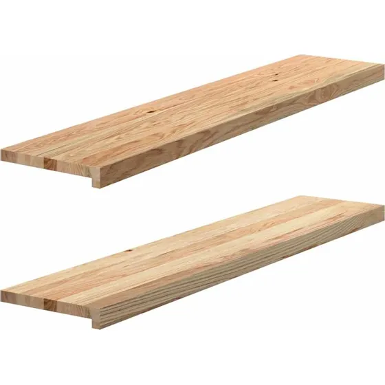 vidaXL Vindueskarme 2 stk 120x25x2 cm ubehandlet massivt egetræ