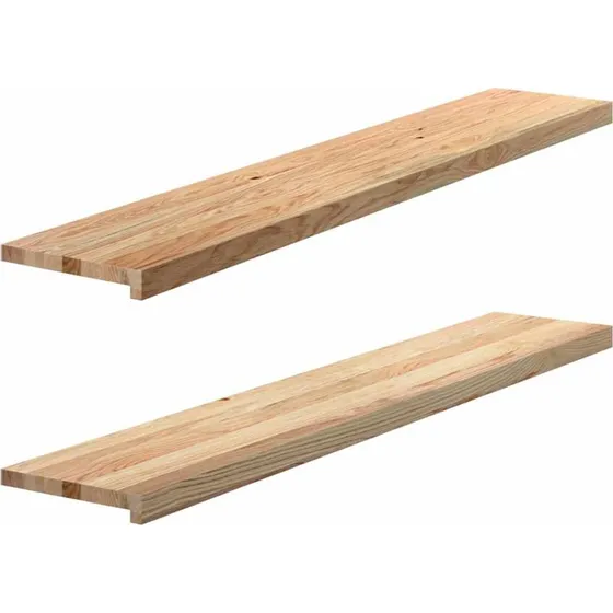 vidaXL Vindueskarme 2 stk 140x25x2 cm ubehandlet massivt egetræ