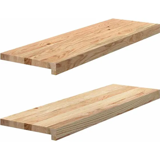 vidaXL Vindueskarme 2 stk 80x30x2 cm ubehandlet massivt egetræ