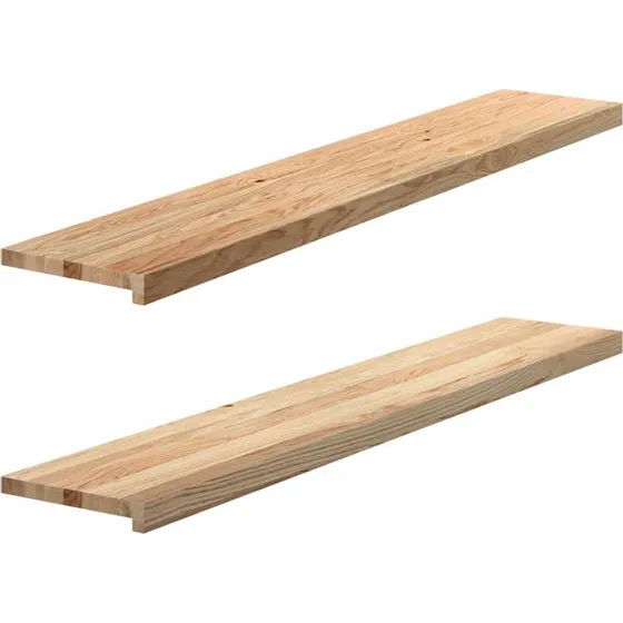 vidaXL Vindueskarme 2 stk 140x30x2 cm ubehandlet massivt egetræ