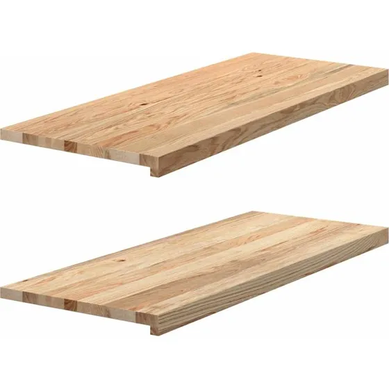 vidaXL Vindueskarme 2 stk 100x40x2 cm ubehandlet massivt egetræ