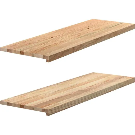 vidaXL Vindueskarme 2 stk 120x40x2 cm ubehandlet massivt egetræ